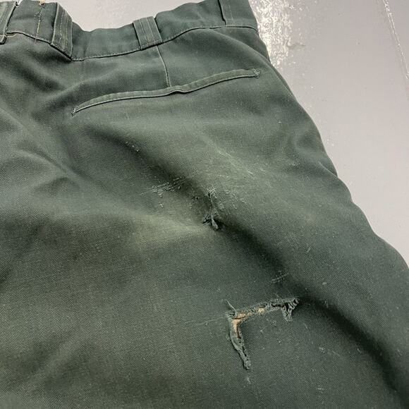 Vintage 60s Koraton Green Sanforized Workwear Chinos 40x29 - Picture 4 of 7